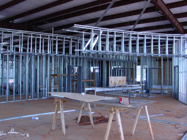 Reception area during construction